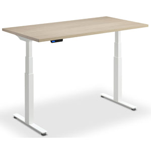 Bicycle with Desk - Rize Spin - White Frame - Natural Oak Top - Studio Image