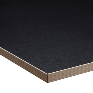 black ply edge desk worktop corner view