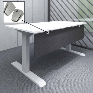 Brackets for Desk Privacy Screen - Showing the Privacy Screen attached to the Surface Mount Bracket