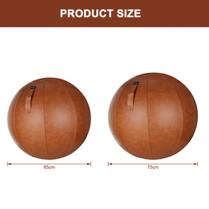 Chair Over Treadmill - Yoga Ball - Caramel Leather Size Comparison