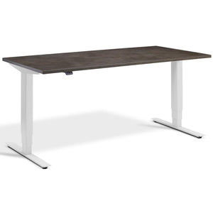 Concrete Adjustable Desk - Masta Desk - Dark Concrete Top - Light Grey Frame - Studio Image