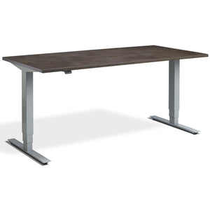 Concrete Adjustable Desk - Masta Desk - Dark Concrete Top - Silver Frame - Studio Image