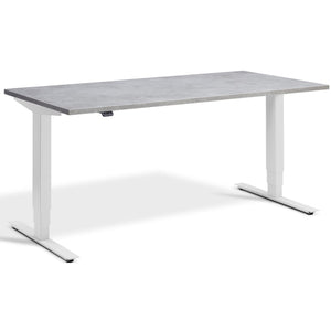 Concrete Adjustable Desk - Masta Desk - Light Concrete Top - Light Grey Frame - Studio Image