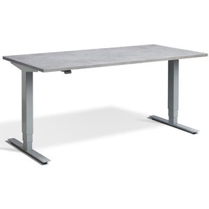 Concrete Adjustable Desk - Masta Desk - Light Concrete Top - Silver Frame - Studio Image