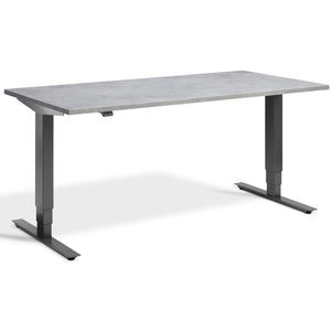 Concrete Sit Stand Desk - Masta Desk - Light Concrete Top - Dark Grey Frame - Studio Image
