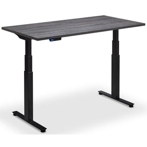 Custom Size Standing Desk - Rize-Fit - Black Frame - Anthracite Sherman Oak Top - Studio Image