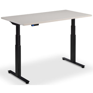 Custom Size Standing Desk - Rize-Fit - Black Frame - Cashmere Top - Studio Image
