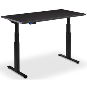 Custom Size Standing Desk - Rize-Fit - Black Frame - Soft Black Top - Studio Image