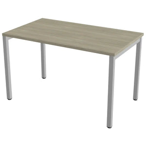 Desk 100cm wide with 70cm depth, Arctic Oak top and silver frame