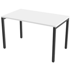 Desk 100cm wide with 70cm depth, white top and black frame