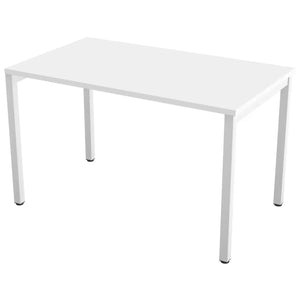 Desk 100cm wide with 70cm depth, white top and white frame