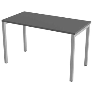 Desk 120cm wide with 60cm depth, graphite top and silver frame