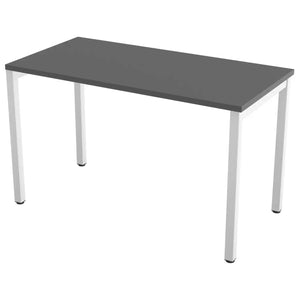 Desk 120cm wide with 60cm depth, graphite top and white frame