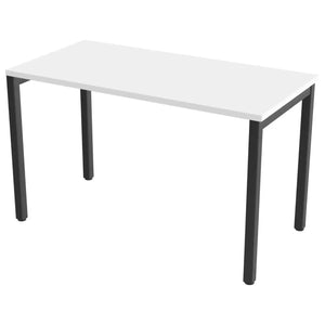 Desk 120cm wide with 60cm depth, white top and black frame