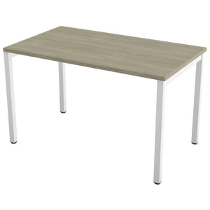 Desk 120cm wide with 70cm depth, Arctic Oak top and white frame