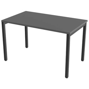 Desk 120cm wide with 70cm depth, graphite top and black frame