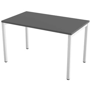 Desk 120cm wide with 70cm depth, graphite top and white frame