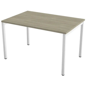 Desk 120cm wide with 80cm depth, Arctic Oak top and white frame