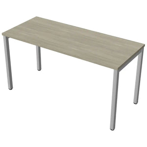 Desk 140cm wide with 60cm depth, Arctic Oak top and silver frame