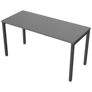 Desk 140cm wide with 60cm depth, graphite top and black frame