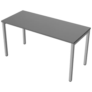 Desk 140cm wide with 60cm depth, graphite top and silver frame