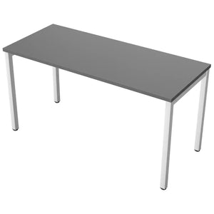 Desk 140cm wide with 60cm depth, graphite top and white frame