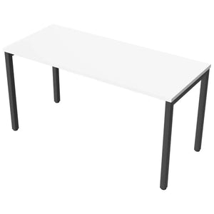 Desk 140cm wide with 60cm depth, white top and black frame