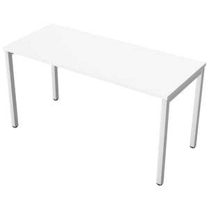 Desk 140cm wide with 60cm depth, white top and white frame