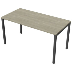 Desk 140cm wide with 70cm depth, Arctic Oak top and black frame