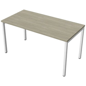 Desk 140cm wide with 70cm depth, Arctic Oak top and white frame