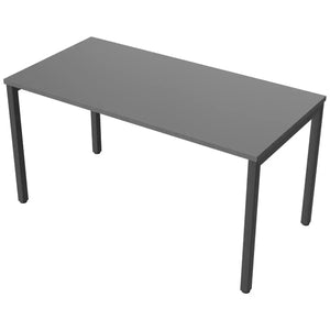 Desk 140cm wide with 70cm depth, graphite top and black frame