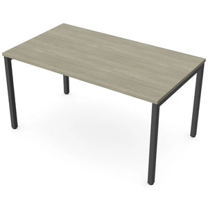 Desk 140cm wide with 80cm depth, Arctic Oak top and black frame