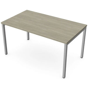 Desk 140cm wide with 80cm depth, Arctic Oak top and silver frame