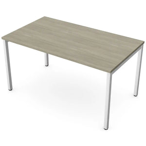 Desk 140cm wide with 80cm depth, Arctic Oak top and white frame