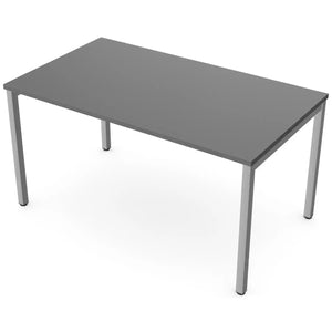 Desk 140cm wide with 80cm depth, graphite top and silver frame