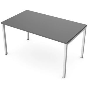 Desk 140cm wide with 80cm depth, graphite top and white frame