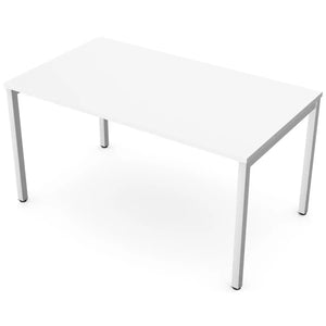 Desk 140cm wide with 80cm depth, white top and white frame