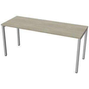 Desk 160cm wide with 60cm depth, Arctic Oak top and silver frame