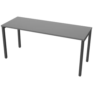 Desk 160cm wide with 60cm depth, graphite top and black frame