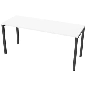 Desk 160cm wide with 60cm depth, white top and black frame