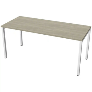 Desk 160cm wide with 70cm depth, Arctic Oak top and white frame