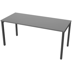 Desk 160cm wide with 70cm depth, graphite top and black frame