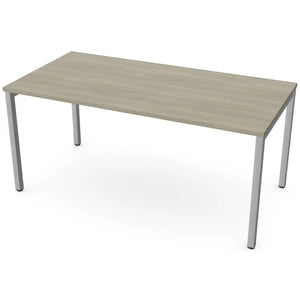 Desk 160cm wide with 80cm depth, Arctic Oak top and silver frame