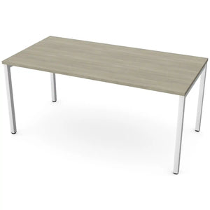 Desk 160cm wide with 80cm depth, Arctic Oak top and white frame