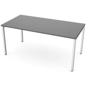 Desk 160cm wide with 80cm depth, graphite top and white frame