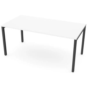 Desk 160cm wide with 80cm depth, white top and black frame