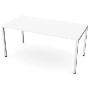 Desk 160cm wide with 80cm depth, white top and white frame