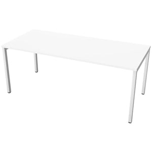 Desk 180cm wide with 80cm depth, white top and white frame