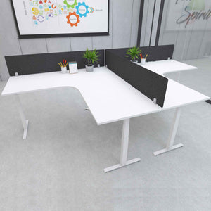Desk Divider Panel - Black Colour - Mounted on the Corner Desk Top