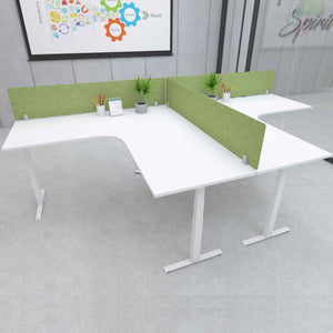 Desk Divider Panel - Green Colour - Mounted on the Corner Desk Top